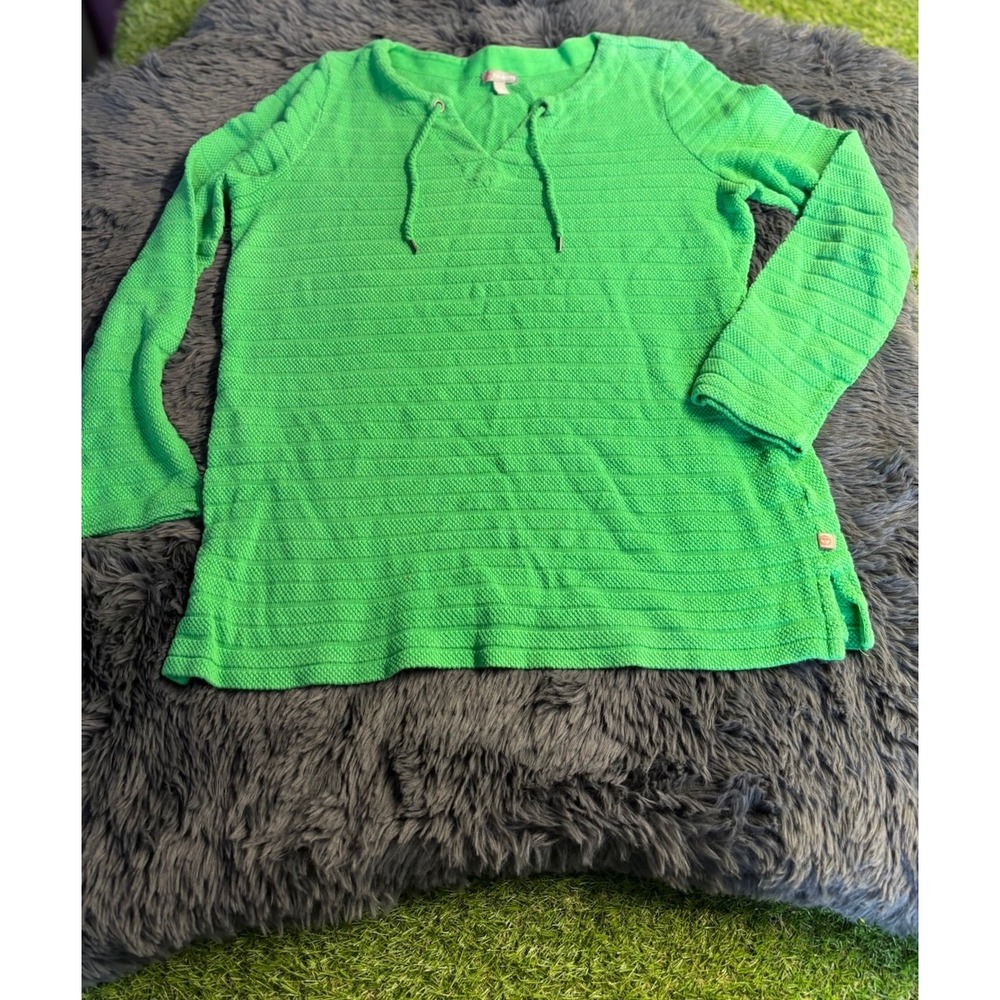 Talbots Sweater Womens Small‎ S Knit Pullover V Neck long Sleeve Green